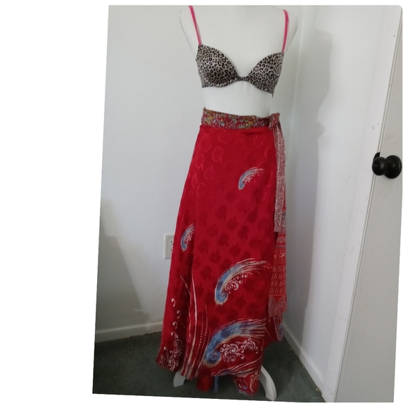 Reversible TRUE Wrap Around Skirt Boho Bohemian Style S M L● - Picture 3 of 8